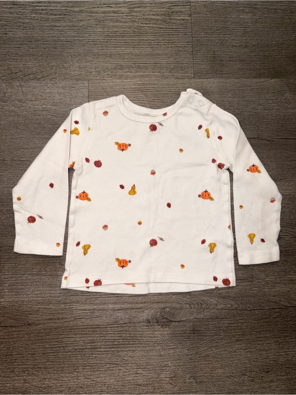 Carter's White Long-Sleeve Tee with Pumpkin & Gourd Print